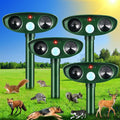 2026 Upgraded Solar Ultrasonic Animal Repellent Outdoor Cat Deer Repellent Devices with Motion Sensor,IP65 Waterproof Repeller Keep Opossum Skunk Rodent Squirrel Raccoon Out of Yard Farm,4 Pack