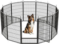 SunsGrove Dog Playpen Outdoor, Heavy Duty 45 Inch 12 Panels Dog Playpen for Large Dogs, Free and Safe Play Dog Fence Indoor, Black