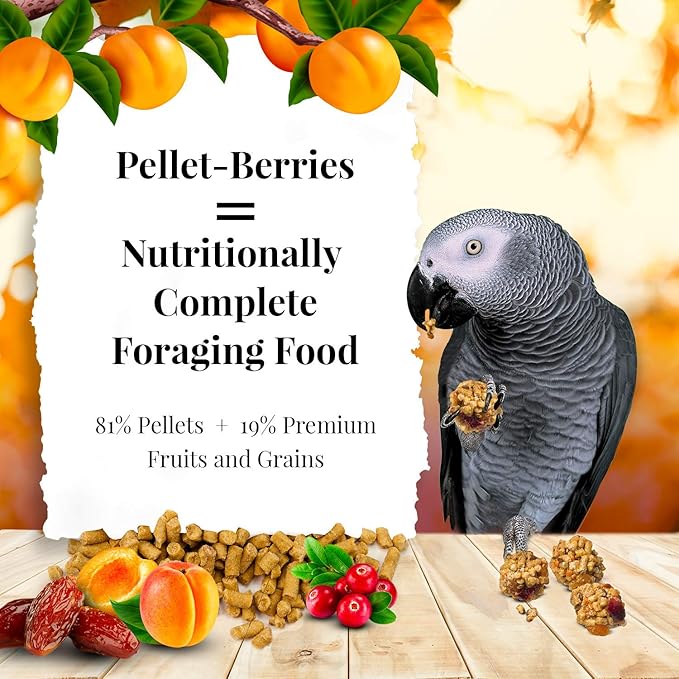 LAFEBER'S Pellet-Berries Pet Bird Food, Made with Non-GMO and Human-Grade Ingredients, for Parrots, 2.75 lb