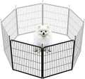 SunsGrove Dog Playpen for Outdoor, Heavy Duty 32 Inch 2 Panels Play Pen for Small and Medium Dogs, Free and Safe Play Dog Fence, Black
