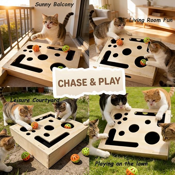 2026 New Cat Nail File Enrichment Box, Cat Scratch Puzzle Enhancement Maze Box, Indoor Cat Clipper No Pressure Substitute, Interactive Maze Toy, Stimulating Cat Energy and Instincts(1PC)