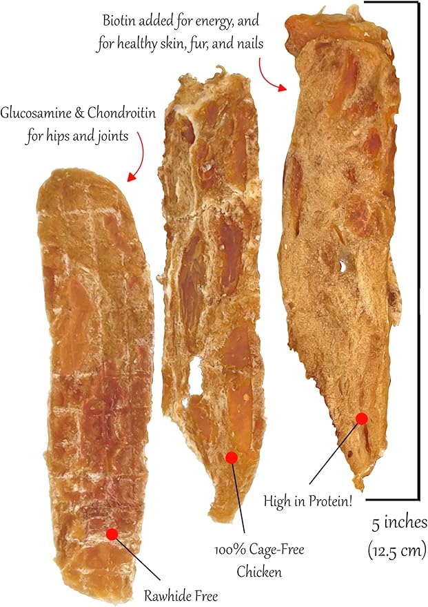 Rena's Recipe Chicken Steak Strips (30 count) (3 pack) Glucosamine and Chondroitin and Biotin added for hips and joints and nails and skin