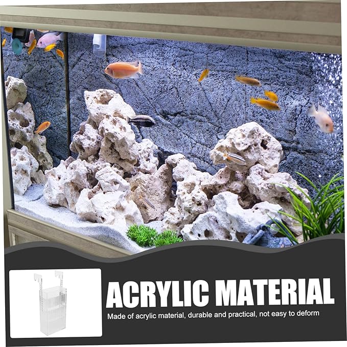 Kisangel Acrylic Fish Breeding Box Separator Shrimp Incubator for Aquarium Prevents Adult Fish Compact Hanging Isolation Tank