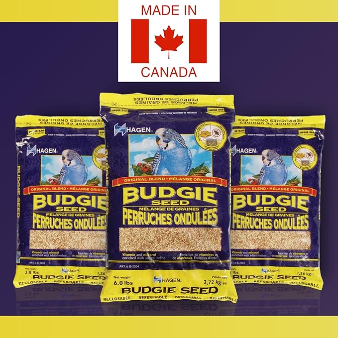 Hagen Parakeet/Budgie Staple White Millet Bird Seed – Premium Blend, Nutritionally Balanced, Fortified with Vitamins & Minerals, Dust-Free Mix for Budgies, 6 lb Bag