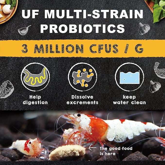 Ultra Fresh Shrimp Food, High Protein, Rich in Vitamins for Crystal, Caridina and Small Tropical Shrimp 4.94oz