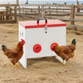 Metal Chicken Feeder Large Capacity Automatic, 6-Ports Weather-Resistant & Animal-Proof Poultry Feeder for Chickens, Geese, Ducks, Turkeys, Quails