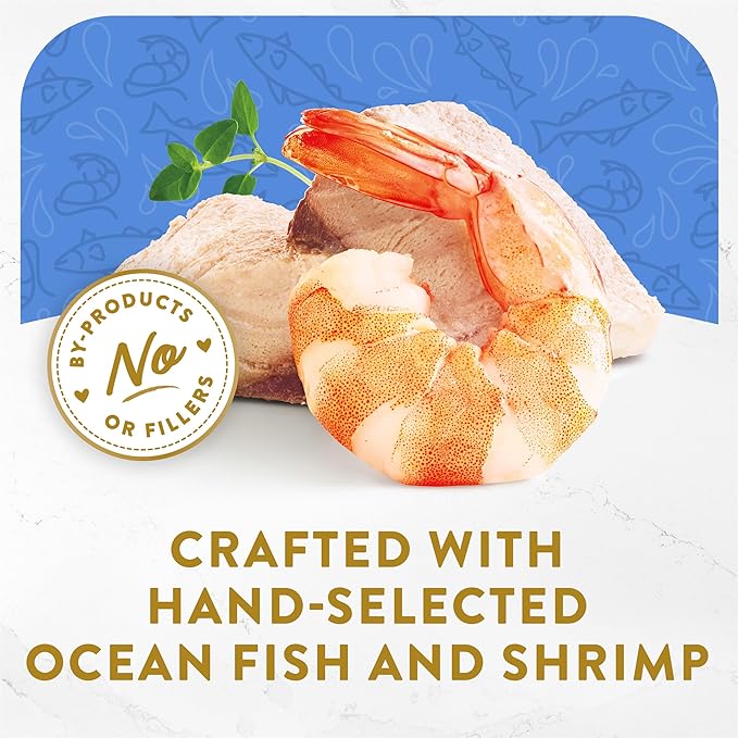 Fancy Feast Purina Lickable Appetizers Grain Free Wet Cat Food Topper Ocean Fish Appetizer with a Shrimp Cat Food Topper - 1.1 oz. Trays,(Pack of 20)