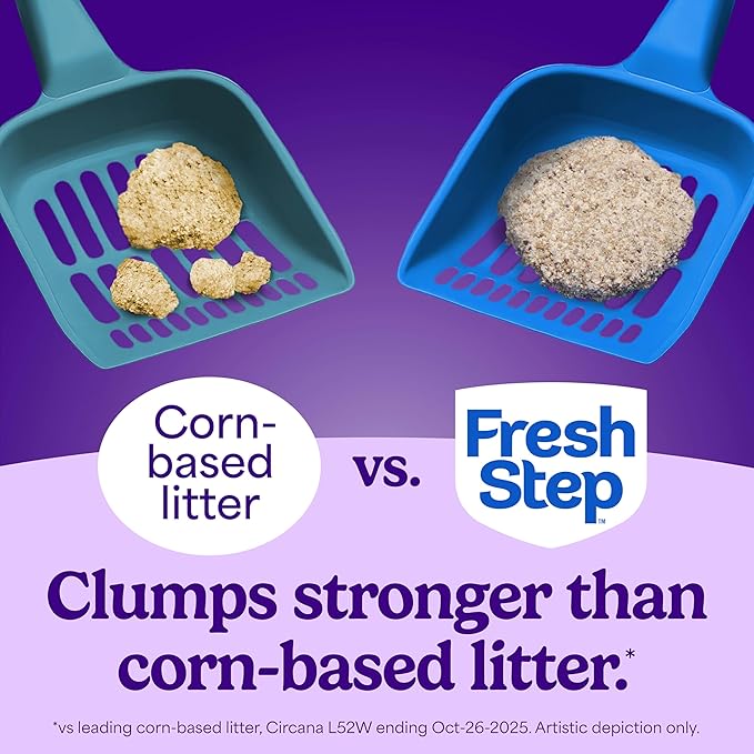 Fresh Step Clumping Cat Litter, Multi-Cat, Long Lasting Odor Control Kitty Litter with Activated Charcoal, Low Dust Formula, 14 lb