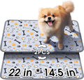 Hompet Washable Pee Pads for Dogs, 22"x14.5", 2-Pack Thick Heavy Absorbency Reusable Pee Pads Prevent Leakage Non-Slip, Pet Training Pads for Puppy Playpen, Crate, Potty, Floor, Bed, Sofa
