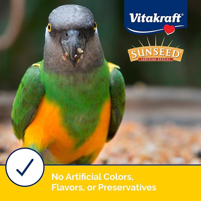 Vitakraft Sunseed Vita Prima Safflower Formula Parrot Food for Medium and Large Birds 4 lb. Bag with Seeds Grains Fruits and Veggies for Wholesome Daily Nutrition Your Parrot is Family