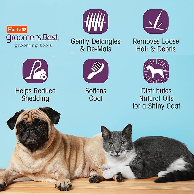 Hartz Grooming Supplies, Groomers Best Combo Brush for Dogs and Professionals 6-in-1 Dog Shampoo and Combo Brush Bundle, Good for All Dogs & Coat Types