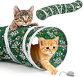 Glittme Cat Tunnel, Cat Tunnels for Indoor Cats, S-Shape Peekaboo Cat Cave with Cat Toys, Foldable Cat Tubes and Tunnels for Cats, Rabbit, Puppy, Guinea Pig