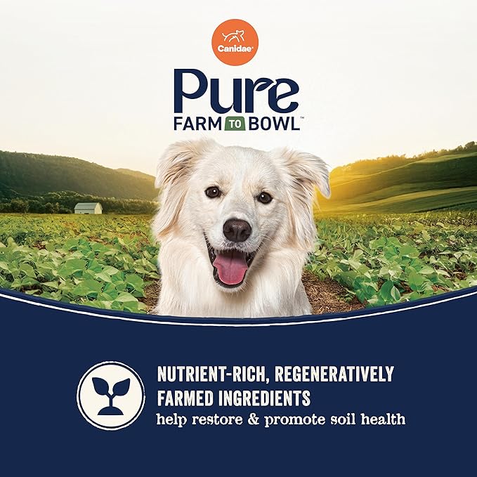 Canidae Pure Farm to Bowl, Grain-Free, Wild-Caught Salmon & Sweet Potato Dog Food, Adult 12lb