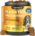 Flea and Tick Prevention for Dogs - with Neem 9,750 mg per Pack - No Chemicals - Flea and Tick Control Oral Pills for All Dogs and Puppies - Chewable Skin and Coat Supplement - 130 Soft Duck Treats