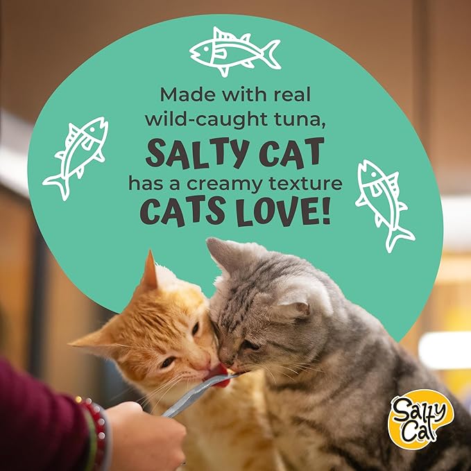 Salty Cat VitaCat Silky Skin & Coat Natural Tuna & Blueberry Functional Tube Treats for Cats (12 Pack)