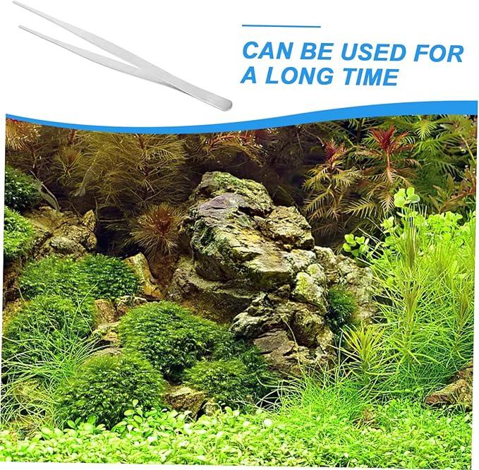 Stainless Steel Long Tweezers for Aquarium Straight Tweezer Comfortable Grip
