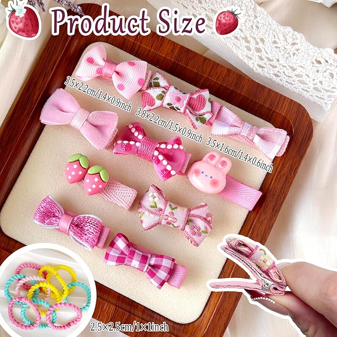 10pcs Blush Pink Dog Hair Clips 10pcs Colorful Rubber Bands Small Dog Bows Cute Pet Grooming Accessories Alligator Clips Stay In Hair Barrettes Hairpin Pet Headdress Yorkie Puppy Maltese Girls Dogs