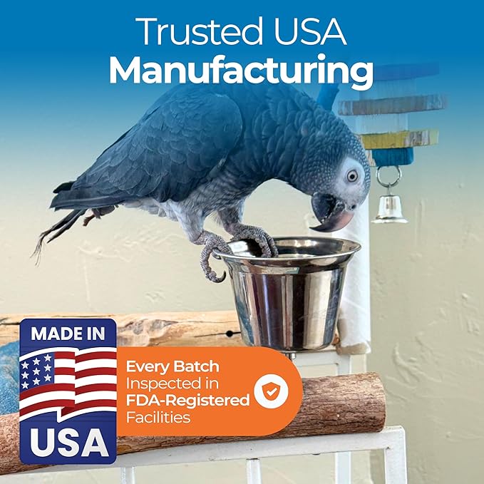 UnRuffledRx FeatherUp! Bird Molting Support & Feather Growth Supplement - for Plucking, Regrowth & Molt - Multivitamin & Amino Acids for All Birds - 90g (240 Servings)