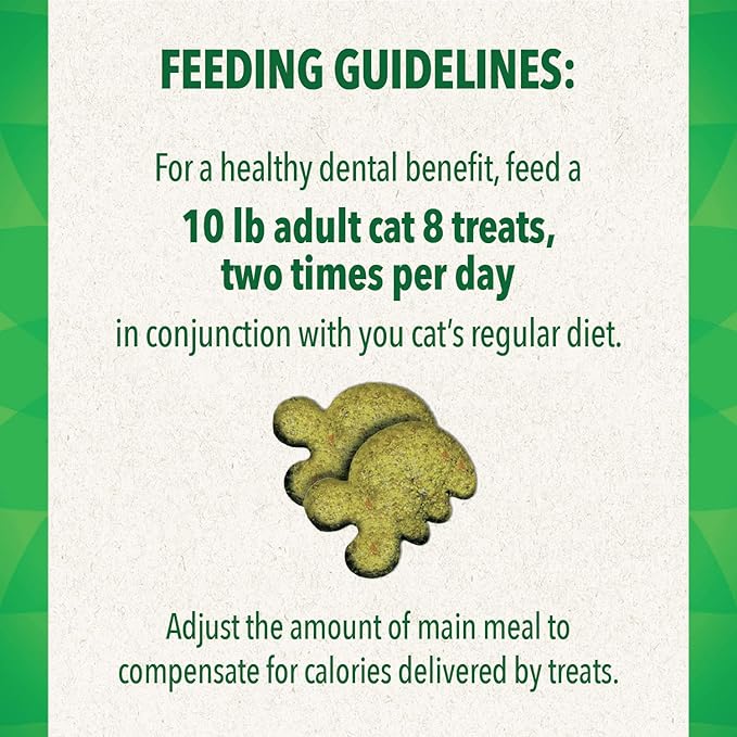 Greenies Feline Adult Natural Dental Care Cat Treats Bundle- Oven Roasted Chicken, Savory Salmon and Catnip Flavors, 4.6 oz. Pouches