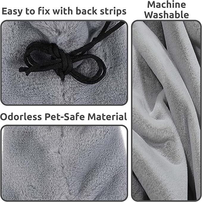 SIMENA Bird Blanket for Cage, Corner Fleece Bed for Birds, Cozy Bird Warmer, Parrot House for Cage, Cuddle Nest Hanging Toy for Lovebirds Parakeet (Grey, Small)