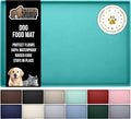 GORILLA GRIP 100% Waterproof Raised Edge BPA Free Silicone Pet Feeding Mat, Dog Cat Food Mats Contain Spills Protects Floors, Placemats for Cats and Dogs Water Bowl, Pets Accessories 16x10, Turquoise