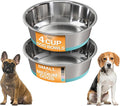 Neater Pet Brands Stainless Steel Dog Bowls with Non-Slip Rubber Bottom – Set of 2, 4 Cup (32 oz), Teal - Heavy Duty Metal Dog Bowl, Dishwasher Safe, Food or Water Bowl, Ideal for Medium Dogs