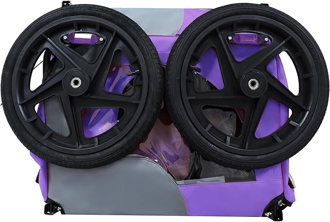 Heavy Duty Dog Bike Trailer with 16" All-Terrain Wheels & Universal Hitch, Foldable Pet/Cargo Carrier for Bicycles, Camping, Hiking