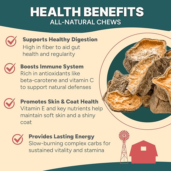 Gaines Family Farmstead Sweet Potato Chips for Dogs - 8 oz Single-Ingredient, All-Natural Dog Treats, Grain-Free & High in Fiber, Crunchy Training Treats, Made in USA