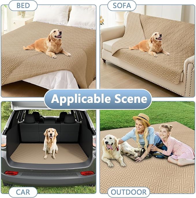 hyha Waterproof Dog Blanket, Soft Dog Bed Cover Pet Blankets, Waterproof Sofa Couch Cover for Dogs Washable, Reversible Pet Couch Covers for Sofa Furniture (52x82 Inch, Camel/Camel)