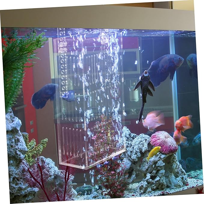 BESPORTBLE Acrylic Fish Breeding Box for Betta Fish Tank Mini Isolated Hatchery Divider for Shrimp and Fry Hanging Aquarium Nursery Planting Holes