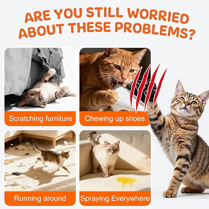 Cat Deterrent Spray, Cat Deterrent for Furniture Protection, Pee Spraying, Excessive Chewing & Scratching Everywhere, Cat Repellent Indoor and Outdoor, Pet-Safe Formula, 5.07 Fl Oz