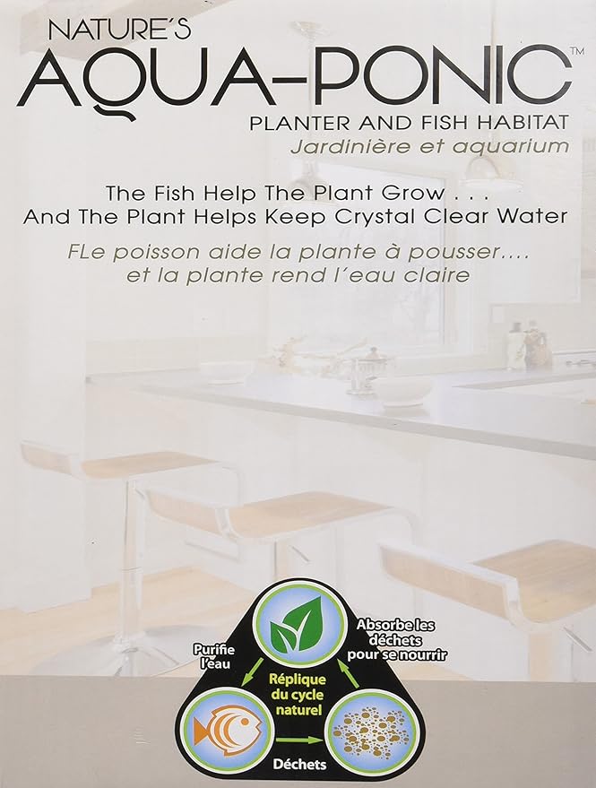 Penn-Plax (APON1) Aquaponic Planter and Aquarium for Betta Fish Tank Promotes Healthy Hydroponic Environment for Plants and Fish