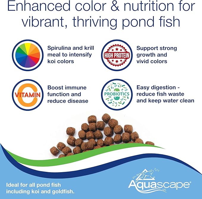 Aquascape Premium Color Enhancing Fish Food Pellets for Pond, Koi, Goldfish and More (11 Pound)