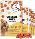 iPaw 5 Stock-Up Combo Chicken Tots Dog Treats for Puppy Training, All Natural Human Grade Dog Treat, Hypoallergenic, Easy to Digest (Chicken Tots), 5 Packs