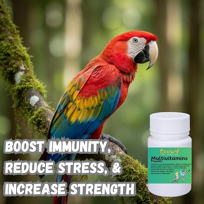 Multivitamin Powder for Birds – Ultimate Vitamin Formula for Racing & Breeding – Supports Growth, Bone Strength, Reproductive Health & Feather Health - Promotes Peak Performance & Well-Being 50g