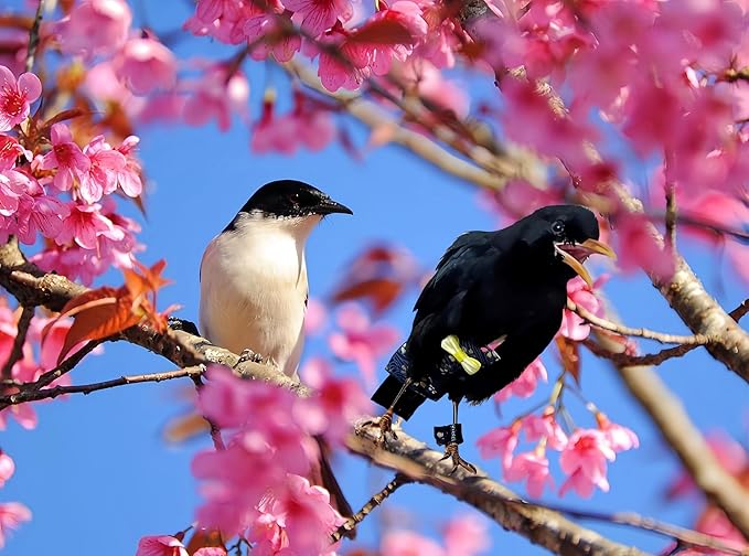 2 Pcs Bird Diapers Bird Harness Flight Suits Diapers with 80in Flying Leash Reusable Parrot Nappy with Waterproof Inner Layer for Cockatiel Budgie Conure Parakeet Lovebird-Red&Dark Blue