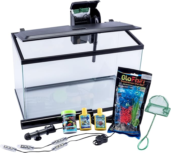 Glofish 10 Gallon Aquarium Fish Tank Kits, Includes LED Lighting and Décor (Amazon Exclusive)