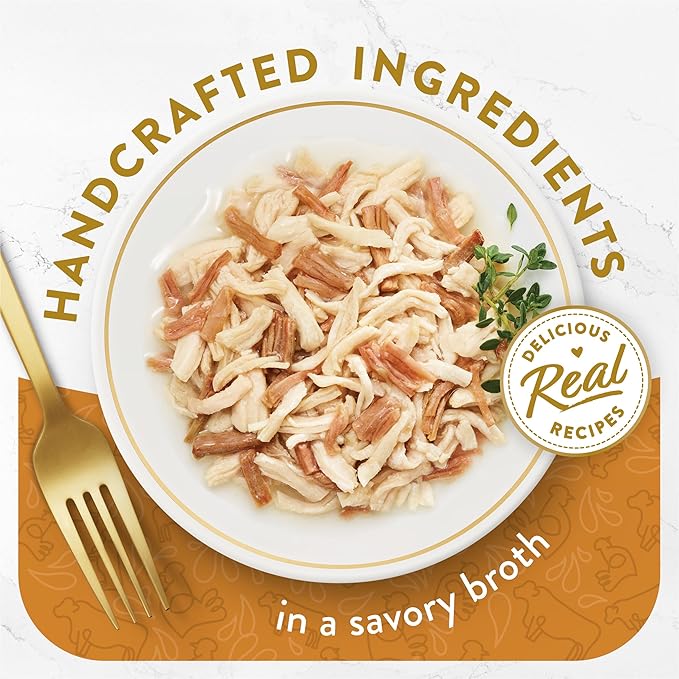 Fancy Feast Purina Appetizers Lickable Grain Free Cat Food Topper White Meat Chicken and Shredded Beef Appetizer - 1.1 oz. Trays,(Pack of 20)