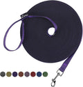 Hi Kiss Dog/Puppy Obedience Recall Training Agility Lead - 15ft 20ft 30ft 50ft 100ft Training Leash - Great for Training, Play, Camping, or Backyard(50ft,Black_Purple)