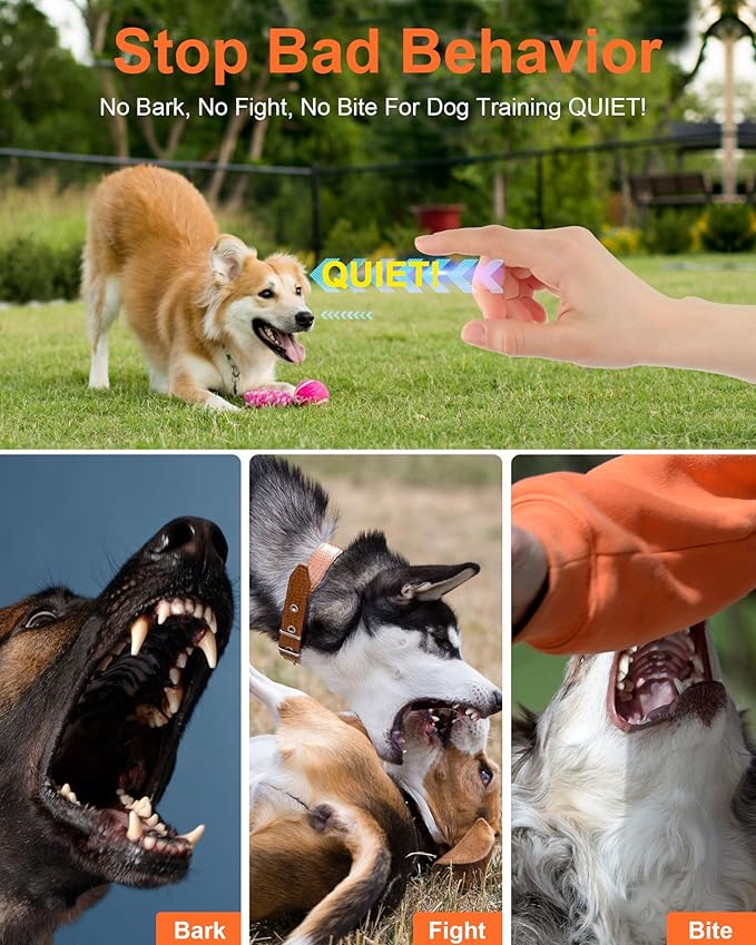 Dog Training Bark Deterrent Device, Anti-Barking Device with HD Display and LED Flashlight for Dogs, Stop Bad Behavior Without Yelling or Swatting, Ultrasonic Stopper Alternative to Shock Collar