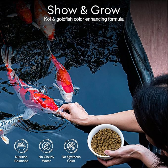 BIG Kahuna Koi Fish Food for Ponds 19lb - Koi Food for Pond Fish Food Pellets – 3/16-1/4 Floating Pond Pellet