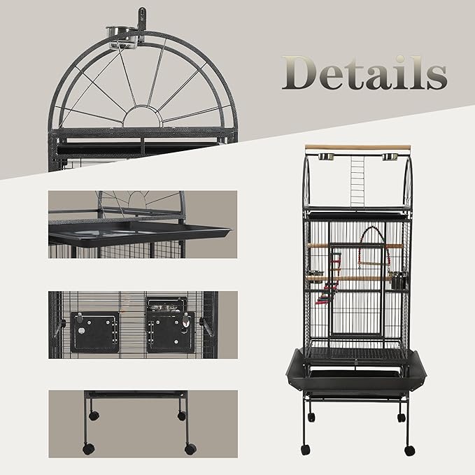 69-inch Large Bird Cages for Parrots,Large Parrot Cages for Large Birds, Flight Cage for Birds,Large Parakeet Cage with Birdcage Cover for African Grey,Quaker,Cockatiel,Green Cheek Conure