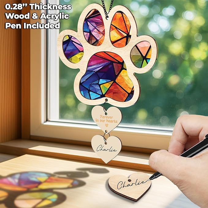 Pet Memorial Ornament for Christmas Tree Xmas Hanging Dog Cat Ornament Sympathy Gift Loss of Pet Passing Away Remembrance Keepsake for Pet Lover Ideas Gift in Loving Memory of Pet PS28-N4