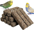 PINVNBY 12 PCS Parakeet Treats Natural Minerals Parrot Treat Sticks Calcium Cockatiel Snacks Hanging Bird Chewing Toy for Budgies Conurus Lovebirds Finches
