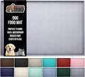 GORILLA GRIP 100% Waterproof Raised Edge BPA Free Silicone Pet Feeding Mat, Dog Cat Food Mats Contain Spills Protects Floors, Placemats for Cats, Dogs Water Bowl, Pets Accessories 32x24 Light Gray