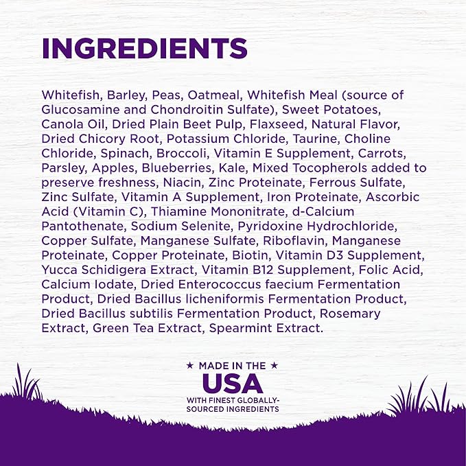 Wellness Complete Health Adult Dry Dog Food, Wholesome Grain Kibble, Natural, Chicken Free, Whitefish and Sweet Potato Recipe, 30 lb Bag