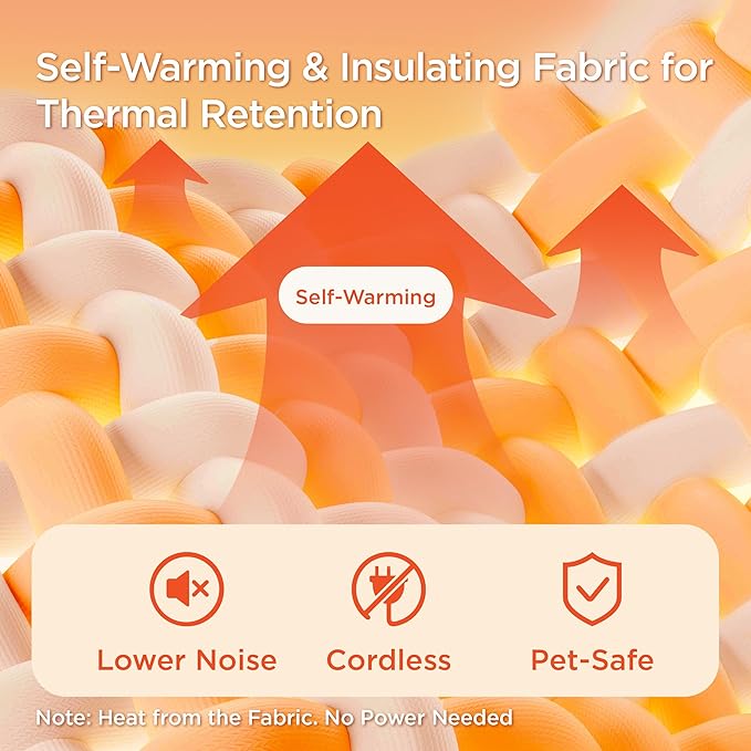 Bedsure Self Warming Dog Beds Large Sized Dog - Comfy Puppy Beds with Removable Washable Cover, Orthopedic Egg Crate Foam Pet Mat, Suitable for Pet Up to 65 lbs (Non Electric)