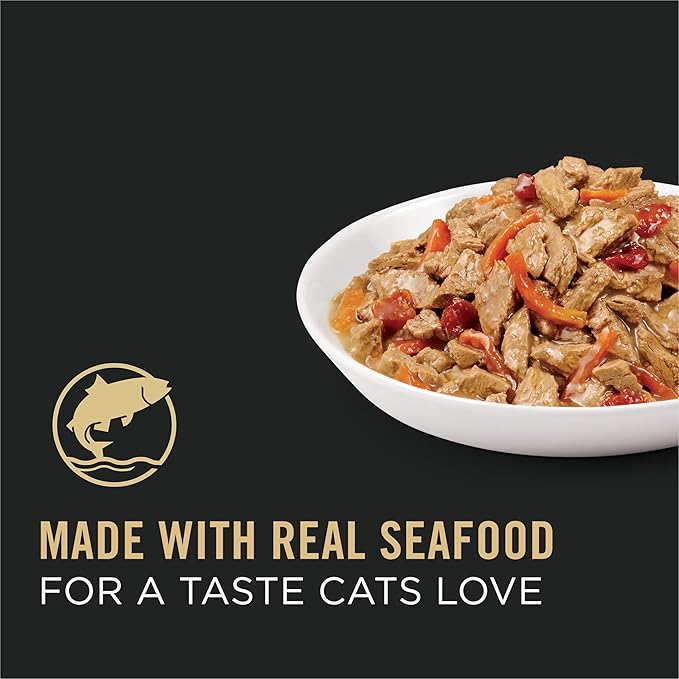 Purina Pro Plan Gravy Wet Cat Food, Complete Essentials Seafood Stew Entree in Sauce - (Pack of 24) 3 oz. Pull-Top Cans