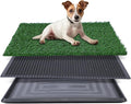 FluffyDream Dog Grass Pad with Tray, 20"x25" Artificial Grass for Dogs Potty Strong Absorbency Dog Grass Pad with Tray, Litter Box Training Pad