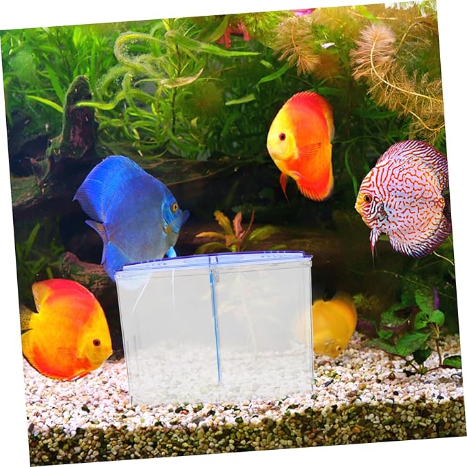 Kisangel Aquarium Isolation Box for Fish Breeding Durable Multipurpose Fish Separator with Oxygen Supply for Guppy